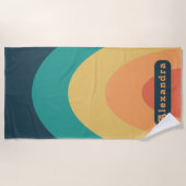 レトロアーチGroovy名 ビーチタオル (正面)