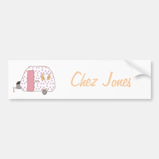 レトロアートキャラバンオーナーズバンパーステッカー バンパーステッカー (正面)