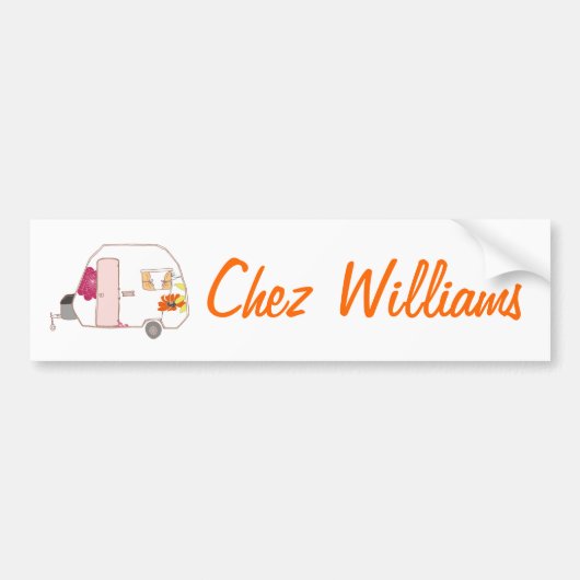 レトロアートキャラバンオーナーズバンパーステッカー バンパーステッカー (正面)