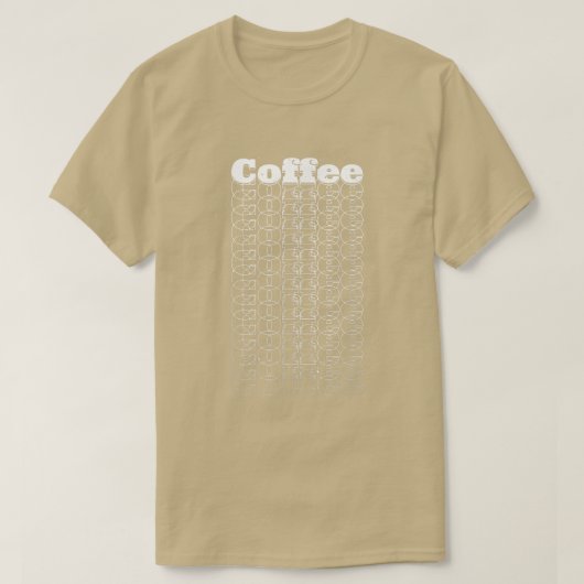 レトロアートコーヒー愛好家カフェイン Tシャツ (デザイン正面)