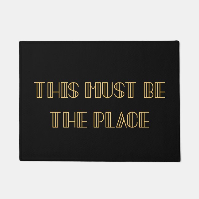 レトロアートデコここは場所でなければならない ドアマット (正面)