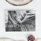 レトロアートデコハッピーニューイヤーホリデーフォトカード シーズンカード