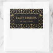 レトロアートデコハッピーホリデイズ 長方形シール (バッグ)