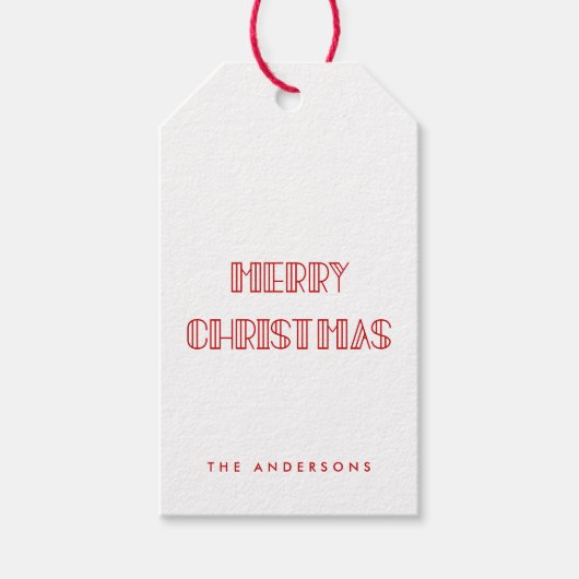 レトロアートデコメリークリスマスクラフト ギフトタグ (正面)