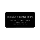 レトロアートデコメリークリスマスファミリー ラベル (正面)