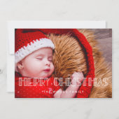 レトロアートデコメリークリスマスフォト シーズンカード (正面)