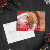 レトロアートデコメリークリスマスフォト シーズンポストカード