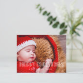 レトロアートデコメリークリスマスフォト シーズンポストカード (スタンド正面)