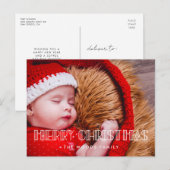 レトロアートデコメリークリスマスフォト ポストカード (正面/裏面)