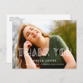 レトロアートデコ卒業式ありがとうありがとう写真 ポストカード (正面/裏面)