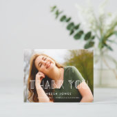 レトロアートデコ卒業式ありがとうありがとう写真 ポストカード (スタンド正面)