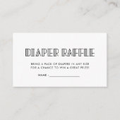 レトロアートデコ赤ちゃんシャワーおむつラッフルインサート エンクロージャーカード (正面)