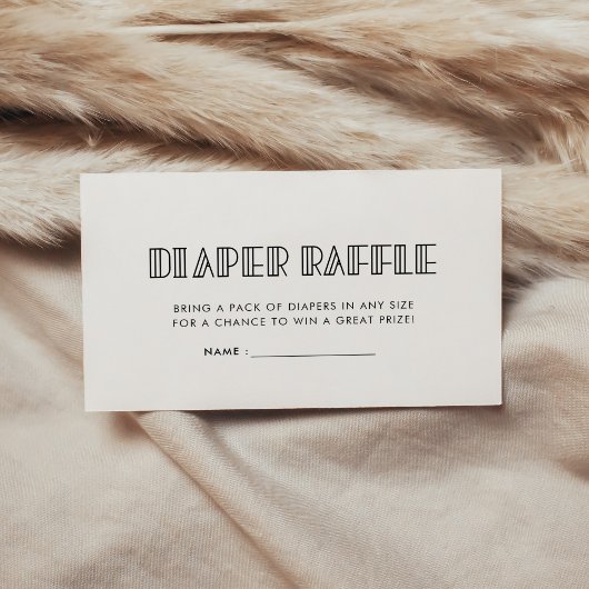 レトロアートデコ赤ちゃんシャワーおむつラッフルインサート エンクロージャーカード