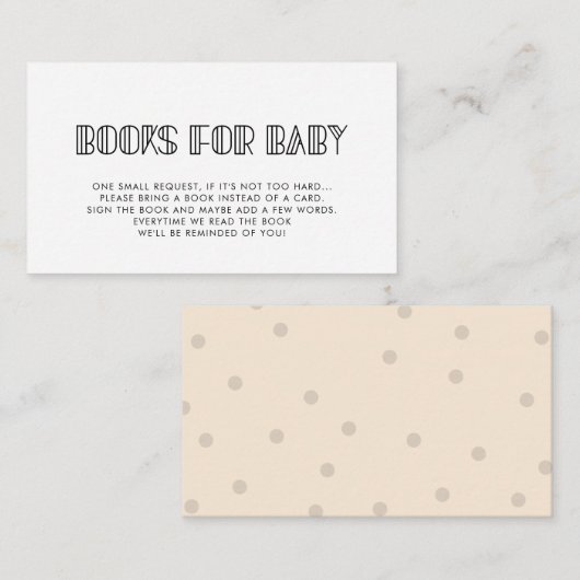 レトロアートデコ赤ちゃんシャワーブックリクエストカード エンクロージャーカード (正面/裏面)
