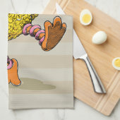 レトロアートビッグバード キッチンタオル (四つ折り)