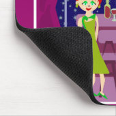 レトロアートロマンチックバーおもしろいナイトライフマンガ マウスパッド (コーナー)