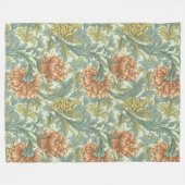 レトロアートワークフローラトレンディーパターン フリースブランケット (正面(横))