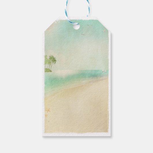 レトロアートヴィンテージ平和ビーチ結婚式ギフトTa ギフトタグ (裏面)