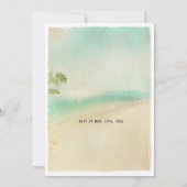 レトロアートヴィンテージ平和的ビーチ結婚式招待状 招待状 (裏面)