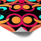 レトロアート万華鏡のように千変万化するパターンポスター ポスター (角)