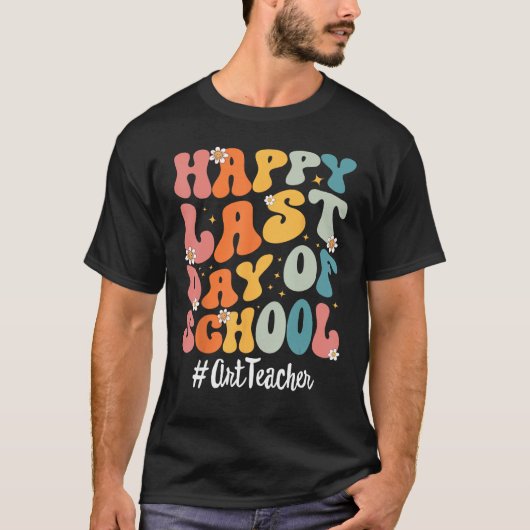 レトロアート先生ハッピースクール先生 Tシャツ (正面)