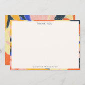 レトロアート抽象芸術パーソナライズされた サンキューカード (正面/裏面)