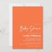 レトロアート抽象芸術植物学オレンジベビーシャワー 招待状 (正面)
