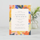 レトロアート抽象芸術植物性おもしろい結婚ズ 招待状 (スタンド正面)