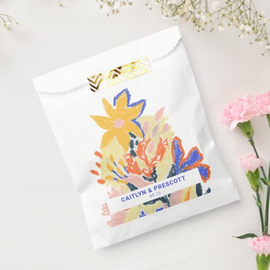 レトロアート抽象芸術結婚フローラカスタム フェイバーバッグ (封をした状態)