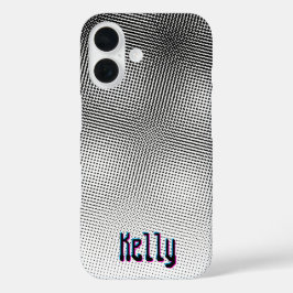 レトロアート白黒モアレ3Dムービー iPhone 16ケース