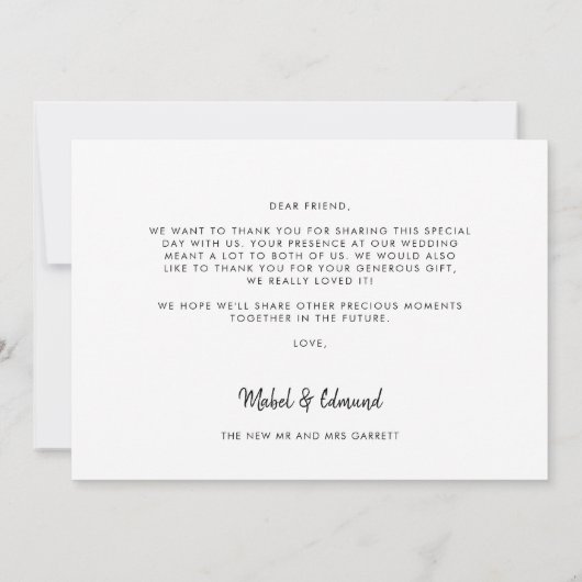 レトロアート結婚デコの写真サンキューカード 案内状 (裏面)