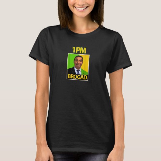 レトロアートAndrew Holness，午後1時BROGAD JLPサポーター Tシャツ (正面)