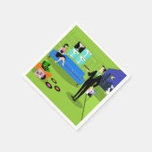 レトロアーバンカートゥーンカップルペーパーナプキン スタンダードカクテルナプキン (角)