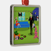 レトロアーバンクリスマスカップルオーナメント メタルオーナメント (右)