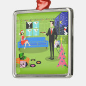 レトロアーバンクリスマスカップルオーナメント メタルオーナメント (左)