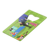 レトロアーバンクリスマスカップルカードボトルオープナー クレジットカード栓抜き (正面アングル)