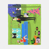 レトロアーバンクリスマスカップルフリースブランケット フリースブランケット (正面)