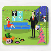 レトロアーバンクリスマスカップルマウスパッド マウスパッド (正面)