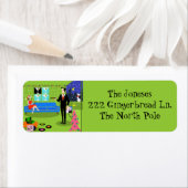 レトロアーバンクリスマス差出人住所ラベル ラベル (インサイチュ)