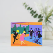 レトロアーバンルーフトップパーティーはがき ポストカード (スタンド正面)