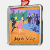 レトロアーバンルーフトップパーティークリスマスオーナメント メタルオーナメント (左)