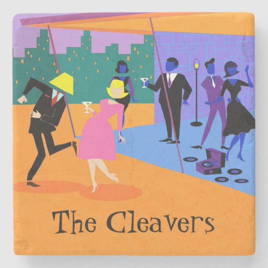 レトロアーバン屋上パーティーストーンコースター ストーンコースター (正面)