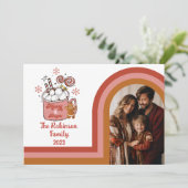 レトロアーメリーチと明るいクリスマス家族の写真 シーズンカード (スタンド正面)