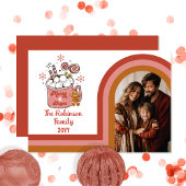 レトロアーメリーチと明るいクリスマス家族の写真 シーズンカード