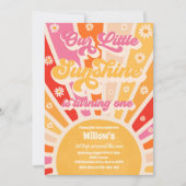 レトロアーリトルサンシャイン第1誕生日パーティー 招待状 (正面)