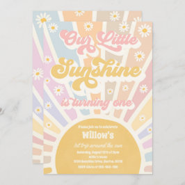 レトロアーリトルサンシャイン第1誕生日パーティー 招待状