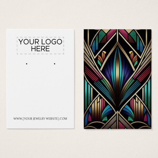 レトロアールデコイヤリング表示カード (正面&裏面)