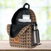 レトロアールデコジャズエイジミュートカラーズモノグラム プリントバックパック