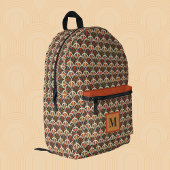 レトロアールデコジャズエイジミュートカラーズモノグラム プリントバックパック