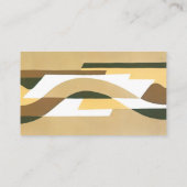 レトロアールデコジャズブラウン秋カーブパターン 名刺 (裏面)